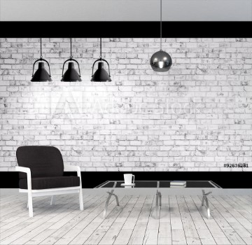 Picture of Brick wall with lamps background